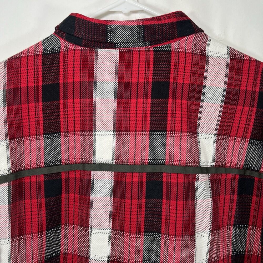 Parish Nation Button Up Flannel Shirt Men 3XL Red Black Plaid Heavyweight Cotton - Picture 11 of 13